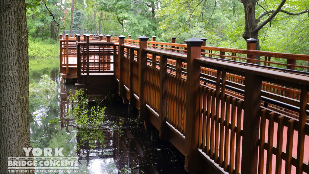 Perkins School for the Blind Pedestrian Bridge – Watertown, MA | York Bridge Concepts - Timber Bridge Builders