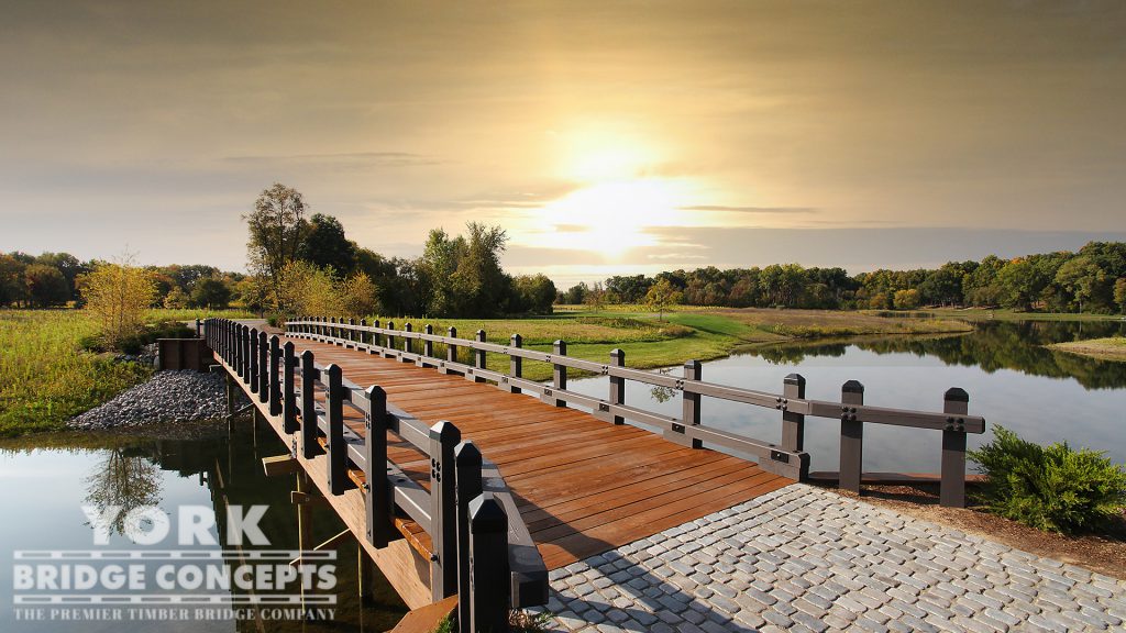 Bearden Residence Timber Driveway Bridge – Howell, MI | York Bridge Concepts - Timber Bridge Builders