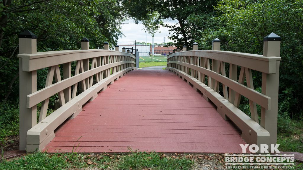 Islip High School Pedestrian Bridge – Islip, NY | York Bridge Concepts -Timber Bridge Builders