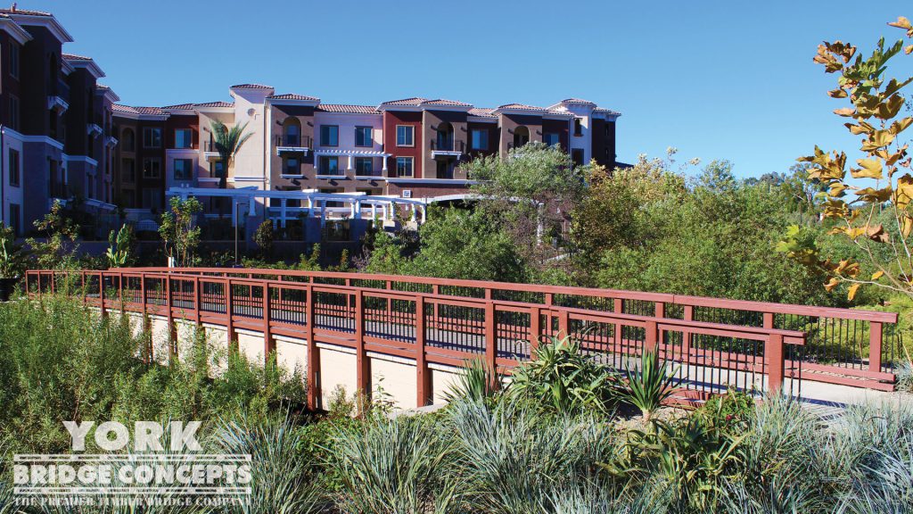 Adagio on the Green Apartments Pedestrian Bridge – Mission Viejo, CA | York Bridge Concepts - Timber Bridge Builders