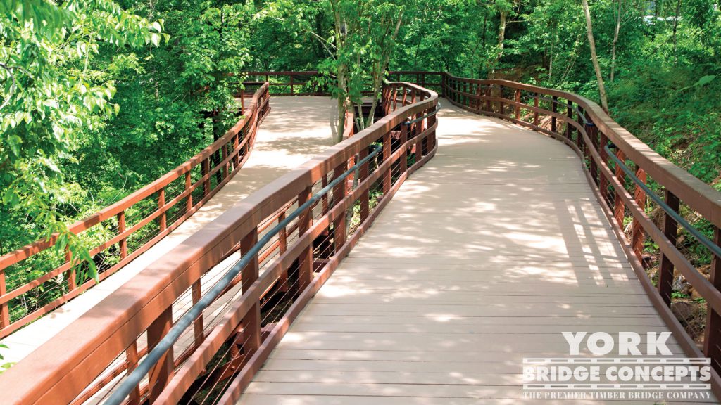 Cancer Survivor's Park Timber Boardwalk - Greenville, SC | York Bridge Concepts - Timber Bridge Builders