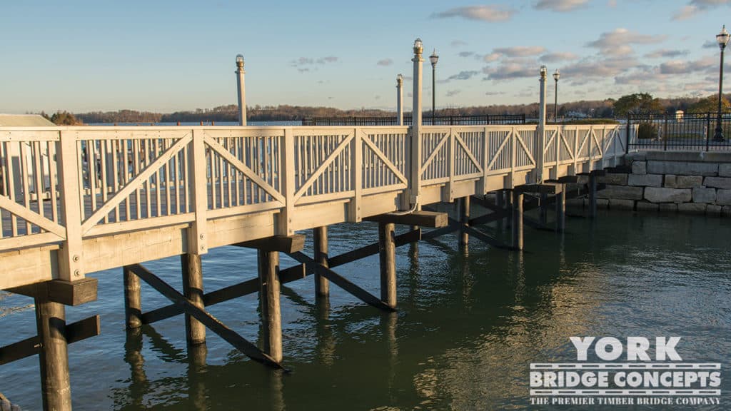 Whitney Wharf Pedestrian Bridge - Hingham, MA | York Bridge Concepts - Timber Bridge Builders
