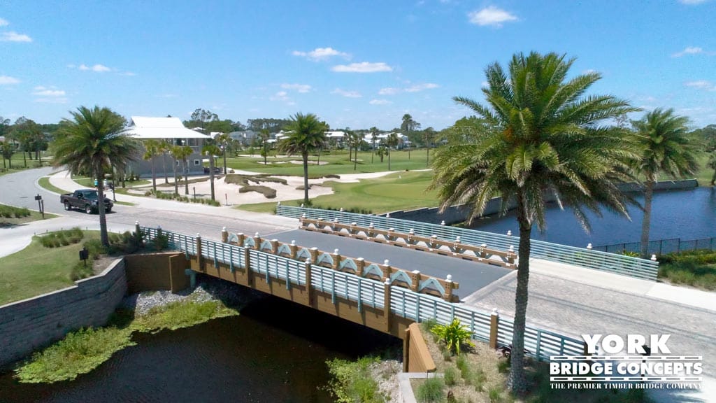 Atlantic Beach Country Club Timber Vehicular Bridge with Attached Golf Cart Bridges