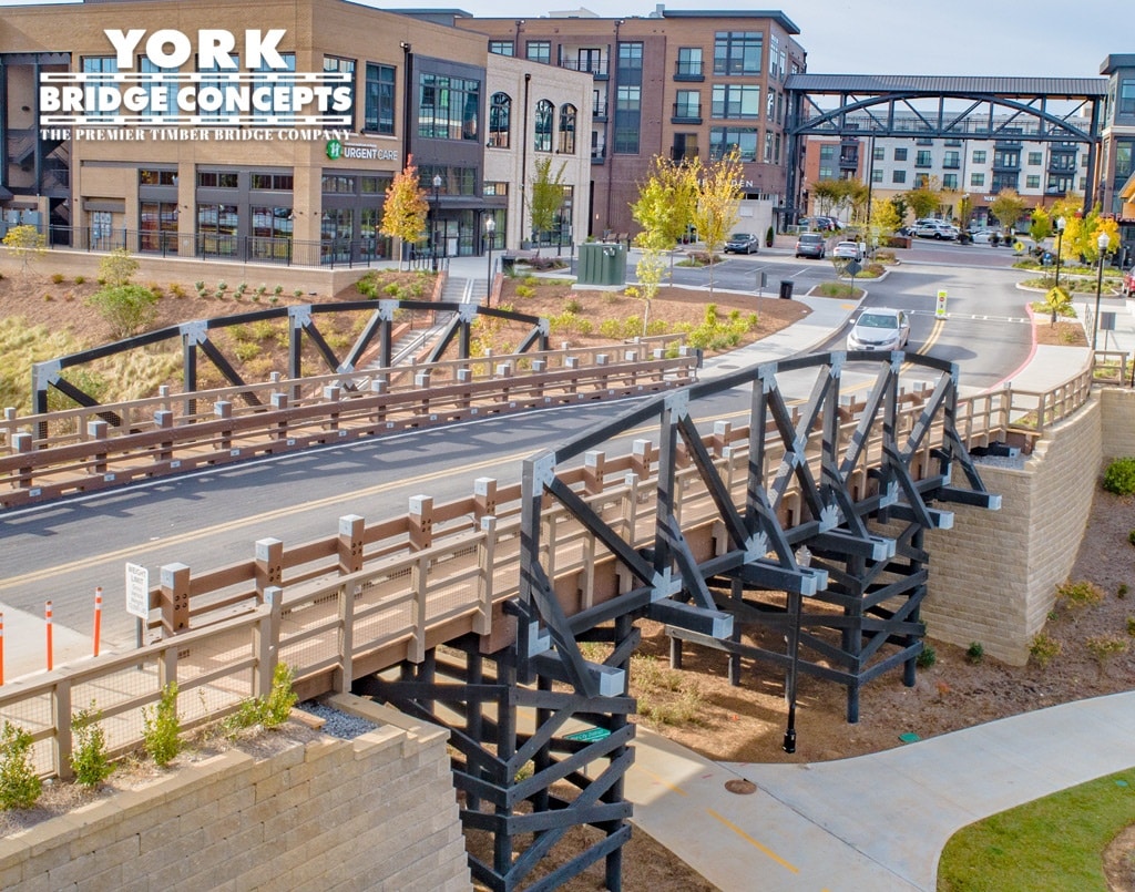 Parkview on Peachtree Timber Vehicular Bridge - Chamblee, GA | York Bridge Concepts - Timber Bridge Builders