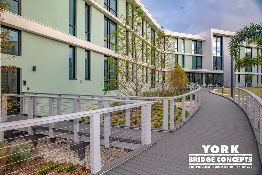 Ringling College Timber Boardwalk with Free Span Pedestrian Bridge | York Bridge