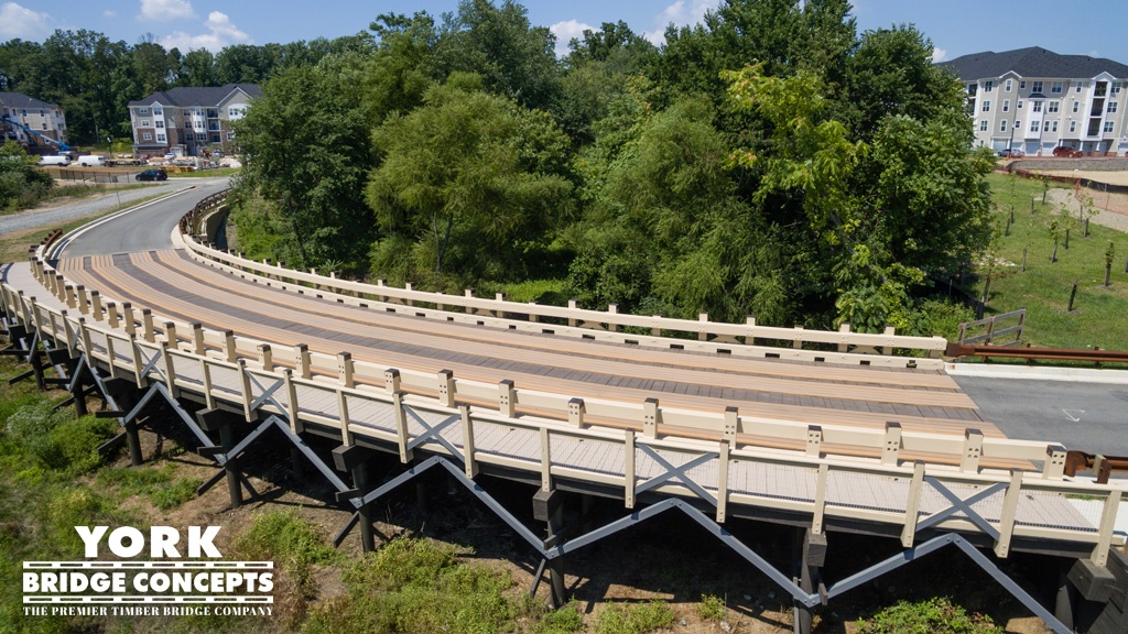 Delight Quarry repetitive span timber vehicular bridge in Reisterstown, MD, is an HS27 timber bridge built by York Bridge Concepts.