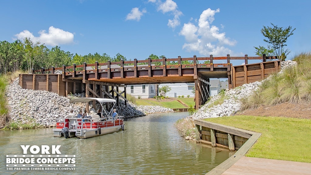 Hampton Lake multiple span vehicular timber bridge by York Bridge Concepts