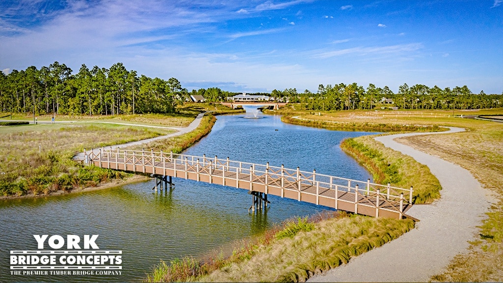 River Lights Pedestrian Bridge - Wilmington, NC | York Bridge Concepts - Timber Bridge Builders