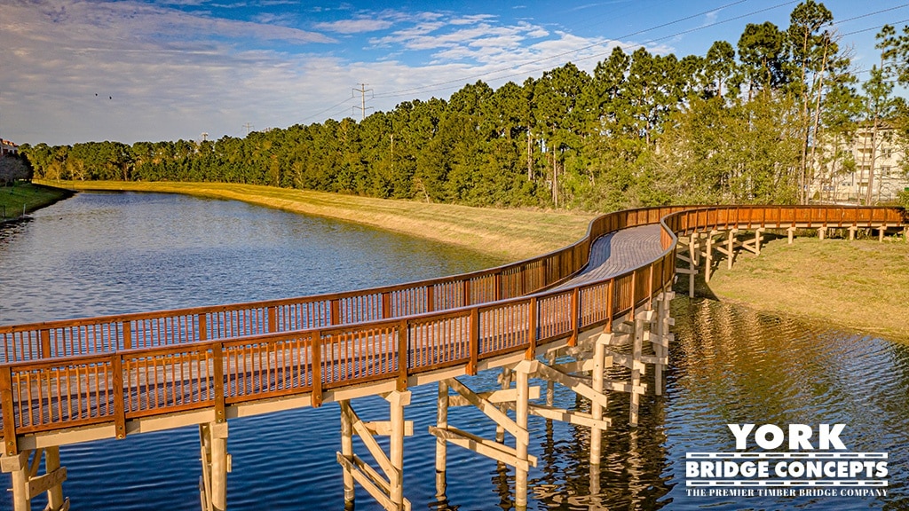 Oasis at Town Center Wooden Footbridge - Jacksonville, FL | York Bridge Concepts