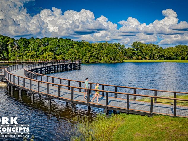 Carrollwood Village Park timber boardwalk. Tampa, FL