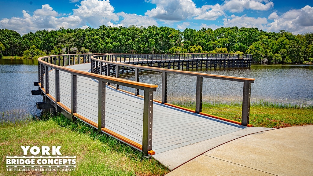 Carrollwood Village Park timber boardwalk. Tampa, FL