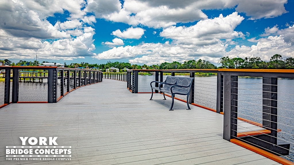 Carrollwood Village Park timber boardwalk. Tampa, FL