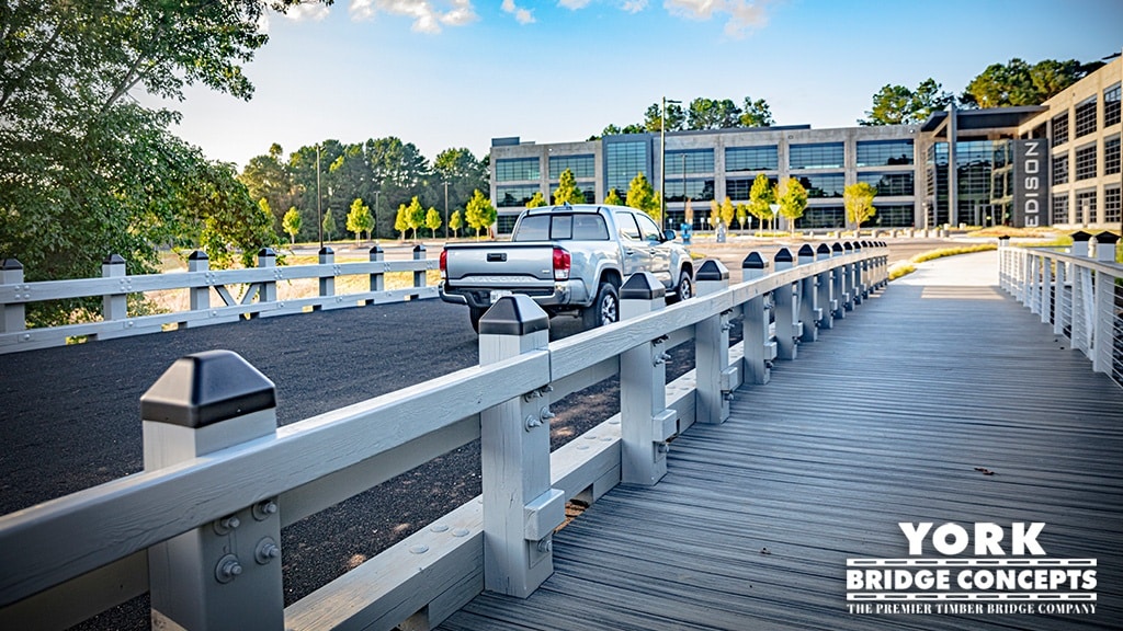 Edison-Chastain timber bridge pedestrian view vehicular and pedestrian bridge