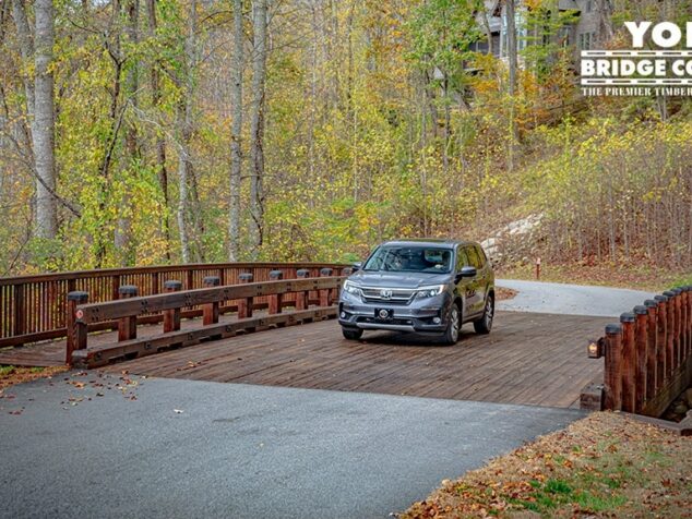 York Bridge Concepts Vehicular with attached pedestrian timber bridge in Asheville, NC