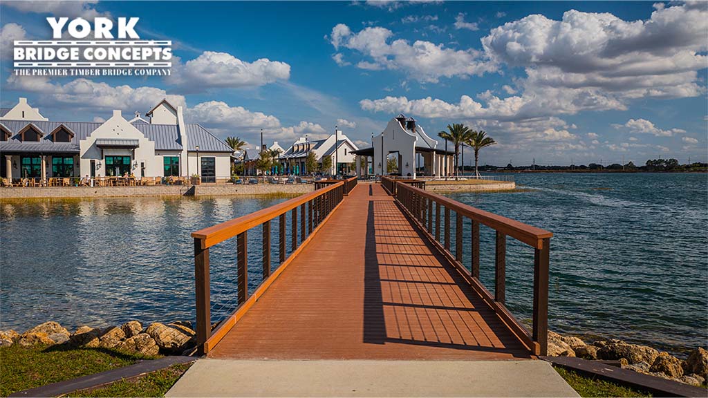 Long View Waterside Place Pedestrian timber Bridge Sarasota, FL