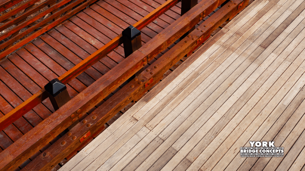 Deck Views of Timber vehicular and Pedestrian Bridge located at the Hanahan Recreation Complex in Hanahan, SC