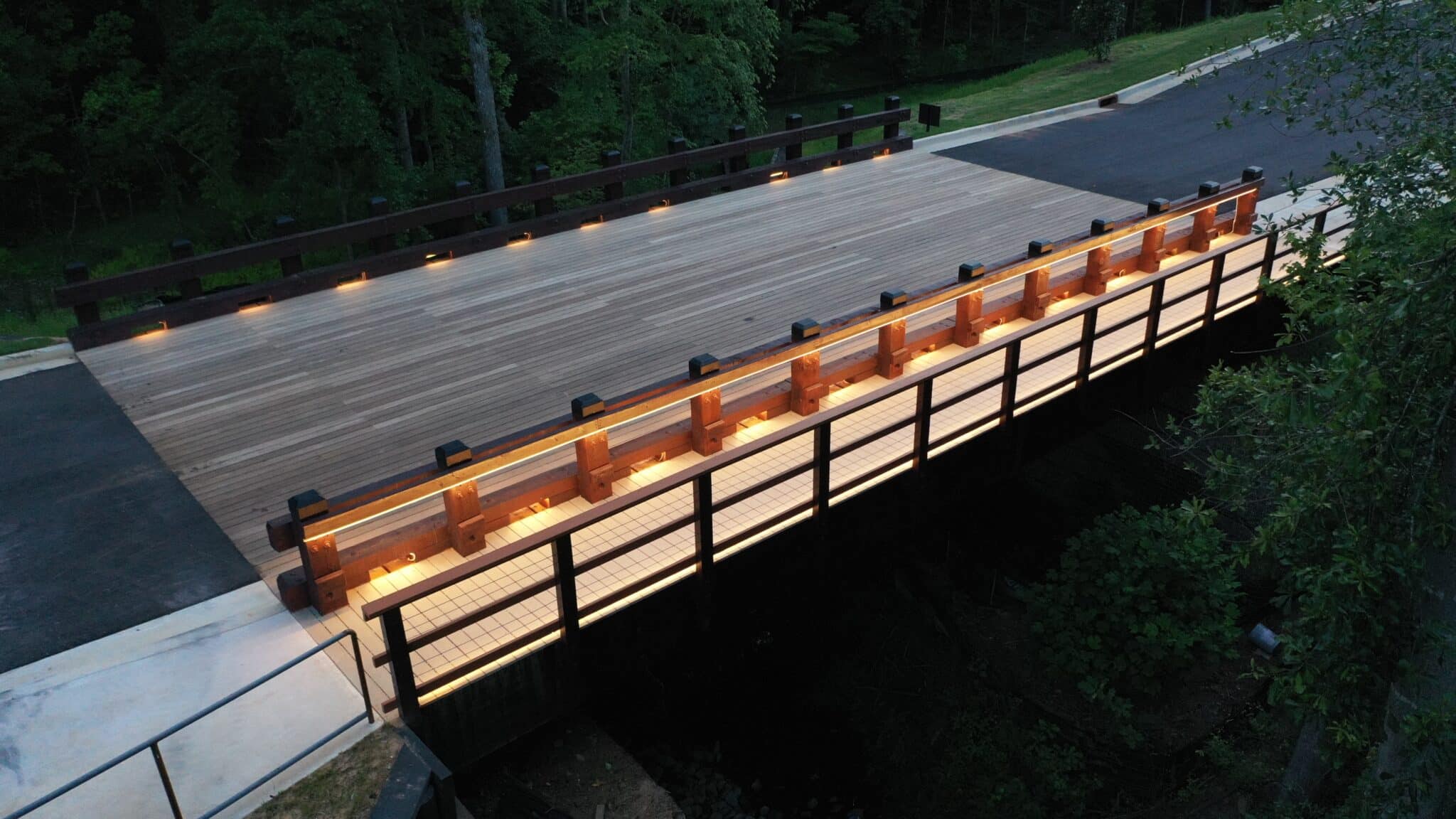 Elan Sweetwater Creek Timber Bridge Profile at Dusk in Lithia Springs, GA