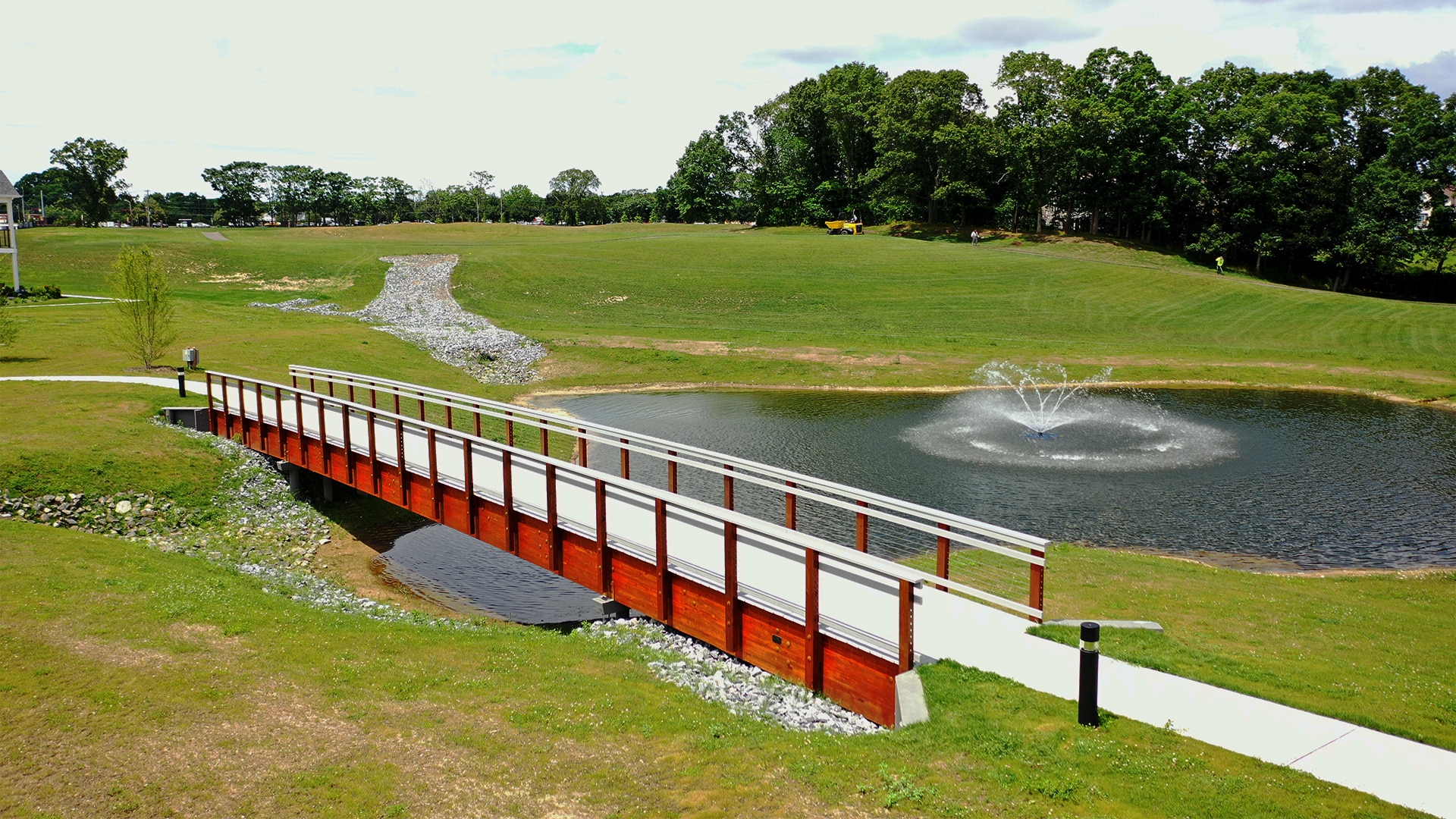 Featured image for “Heatherwood Multiple Long Span Pedestrian Timber Bridge – Setauket, NY”