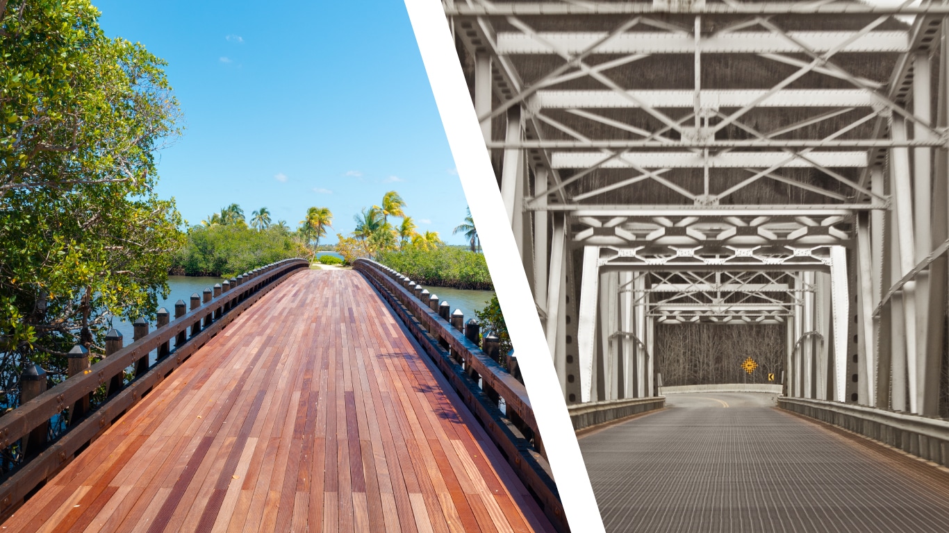 Featured image for “Which Bridge Material Is the Right Choice for Your Project: Timber or Steel?”