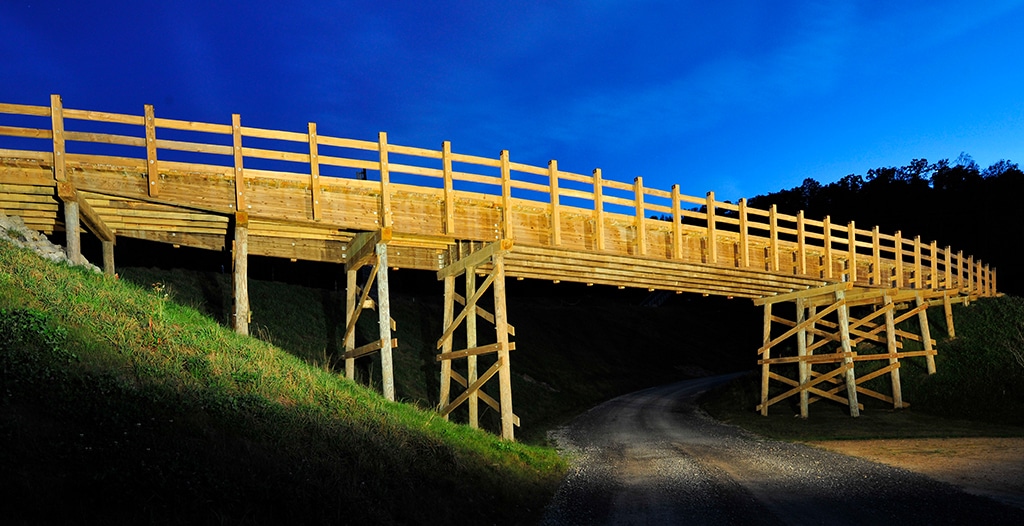 Summit Bechtel Reserve - Upper Legacy timber vehicular bridge in West Virginia