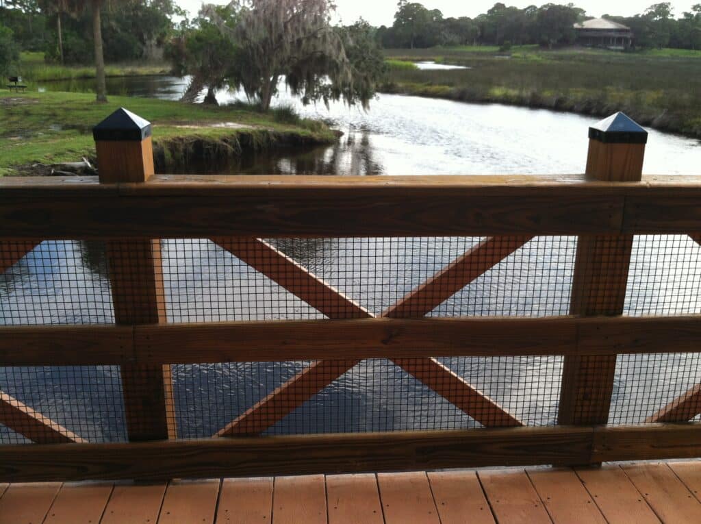 Environmental Preservation was paramount with building the timber bridge in Princess Place Reserve
