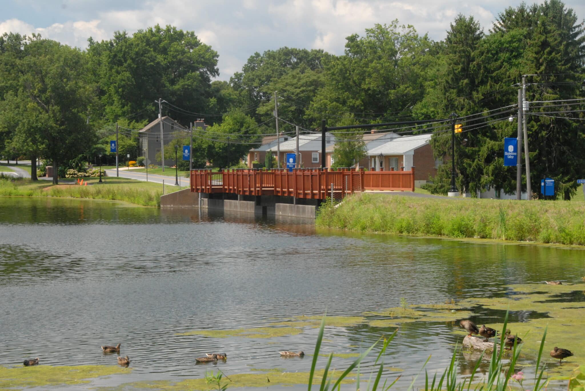 Elizabethtown College Campus pedestrian bridge design-built by York Bridge Concepts